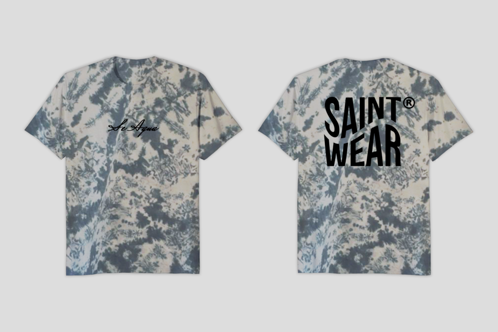 remera batik azul crema